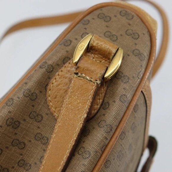 GUCCI Micro GG Supreme Web Sherry Line Bag PVC Beige Gold - Picture 9 of 15